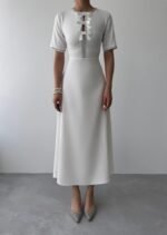 Wera Taşlı Fiyonk Detaylı Elbise - Görsel 2