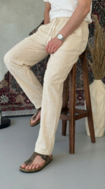 Erkek İthal Yıkamalı Keten Pantolon - Görsel 2