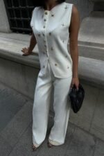 Paulo Gold Düğmeli Yelek Pantolon Takım 9976 - Görsel 7