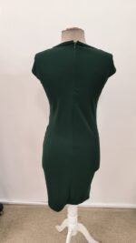 Kadın Kısa Kollu Yakası Asimetrik Kısa Ithal Krep Elbise - Görsel 6