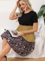 Kadın Leopar Detay üç Parça Viskon Elbise - Görsel 3