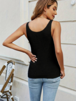 Kadın Kolsuz U Yaka Askılı Triko Bluz - Görsel 5