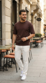 Erkek Duble Kol Basic Tişört - Görsel 3