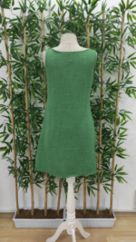 Kadın Kolsuz Kalın Askılı Düğme Detay Cepli Keten Elbise - Görsel 8