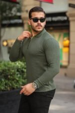 Erkek Pirinç Desenli Uzun Kollu Yakalı Triko - Görsel 5