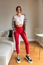 Kadın Yüksek Bel Içi şardonlu Fırsat ürün Toparlayıcı Tayt - Görsel 7