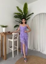 Ples Yırtmaç Detaylı Elbise - Görsel 4