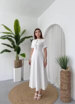 Wera Taşlı Fiyonk Detaylı Elbise - Görsel 7