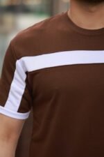 Erkek şerit Detaylı Kısa Kollu T-shirt - Görsel 3