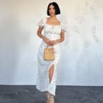 Lila Çiçekli Yazlık Elbise