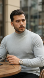 Erkek Yarım Balıkçı Yaka Pamuklu Triko - Görsel 2