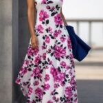 Kadın Omuzlardan Açık Ip Askılı Desenli Uzun Süprem Elbise