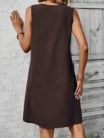 Kadın Askılı Yuvarlak Yakalı önden Pileli Kısa Aerobin Elbise - Görsel 3