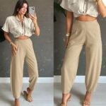 Kadın Yüksek Bel Krep Pantolon - Görsel 3