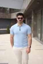 Erkek Polo Yaka Fermuar Detaylı Tişört - Görsel 4