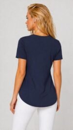 Kadın Yırtmaç Detaylı Viskon Kumaş Bluz - Görsel 2