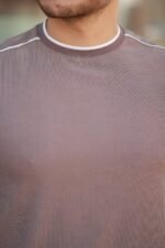 Erkek Omuzlar çizgi Detaylı Kısa Kollu T-shirt - Görsel 3