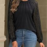 Kadın Uzun Kollu Yarı Balıkçı Yaka önü Nervürlü Viskon Iki Iplik Bluz