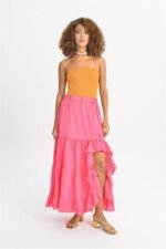 Audrey Fıfrlı Yırtmaç Detay Etek 4037 - Görsel 6