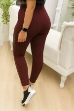 Kadın Yüksek Bel File Detaylı Dar Kesim Viskon Iki Iplik Pantolon - Görsel 2