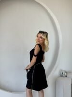 Kadın Askılı Soğuk Omuz Detaylı Modal Elbise - Görsel 7