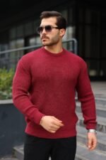 Erkek Bisiklet Yaka Örme Kazak - Görsel 3