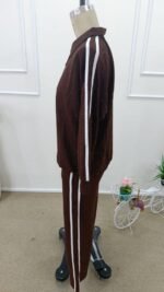 Kadın Uzun Kollu Yakalı şerit Detaylı Viskon Iki Iplik Bluz Ve Pantolon Ikili Takım - Görsel 8