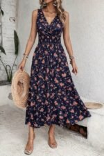 Kadın Beli Gipeli Etnik Desen Sıfır Kol Süprem Elbise - Görsel 2