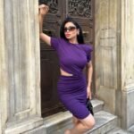 Kadın Bel Dekolteli Yanı Büzgü Detay Dalgıç Krep Kumaş Mini Elbise