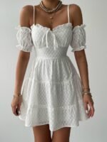 Lucca Kolu Lastikli Mini Elbise - Görsel 2