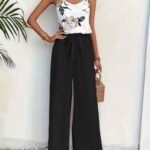 Kadın Ip Askılı V Yakalı Süprem Bluz Ve Aerobin Pantolon Ikili Takım