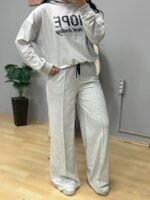 Kadın Uzun Kollu Nope Baskılı Beli Ribanalı Ikili Takım - Görsel 4