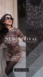 Kadın Uzun Kollu Sırtı Açık Bağlamalı Leopar Desenli Kısa Dalgıç Elbise - Görsel 11