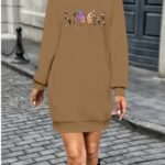 Kadın Uzun Kollu Bisiklet Yaka Viskon Iki Iplik Elbise