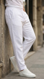 Erkek İç Göstermez Yıkamalı Keten Pantolon - Görsel 3