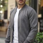 Erkek Scuba Süet Kumaş Bomber Hırka