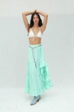 Audrey Fıfrlı Yırtmaç Detay Etek 4037 - Görsel 5