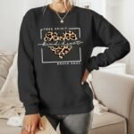 Kadın Uzun Kollu Bisiklet Yaka Desenli Viskon Iki Iplik Bluz