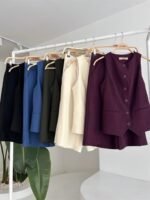 Midi Şortlu Ve Yelekli Viscon Takım 10167 - Görsel 8