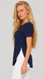 Kadın Yırtmaç Detaylı Viskon Kumaş Bluz - Görsel 3