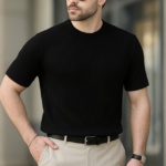 Erkek Kısa Kollu Bisiklet Yaka Triko Tişört