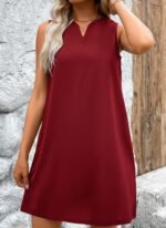 Kadın Askılı V Yakalı Geniş Kesim Detaylı Kısa Janjan Krep Elbise - Görsel 3