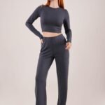 Fitilli Bluz Ve Pantolon Antrasit İkili Takım