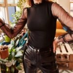 Kadın Kolları Tül Detaylı örme Krep Kumaş Bluz