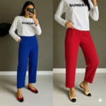 Kadın Yüksek Bel Krep Pantolon - Görsel 6