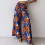 Kadın Yüksek Bel Lastikli Desenli Süprem Pantolon