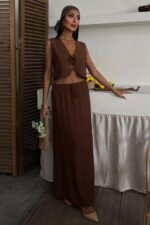 Yelek Önden Bağlamalı Uzun Etekli Takım 10192 - Görsel 5