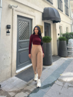 Kadın Yüksek Bel Krep Pantolon - Görsel 6