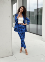 Kadın Uzun Kollu önü Açık Desenli Iki Iplik Ceket Ve Pantolon Ikili Takım - Görsel 6