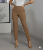 Kadın Yüksek Bel Ithal Krep Pantolon - Görsel 10